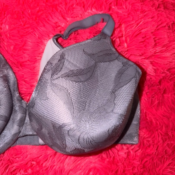 Cacique Lace Gray Floral Underwire Lightly Lined Full Coverage Bra - Picture 4 of 8